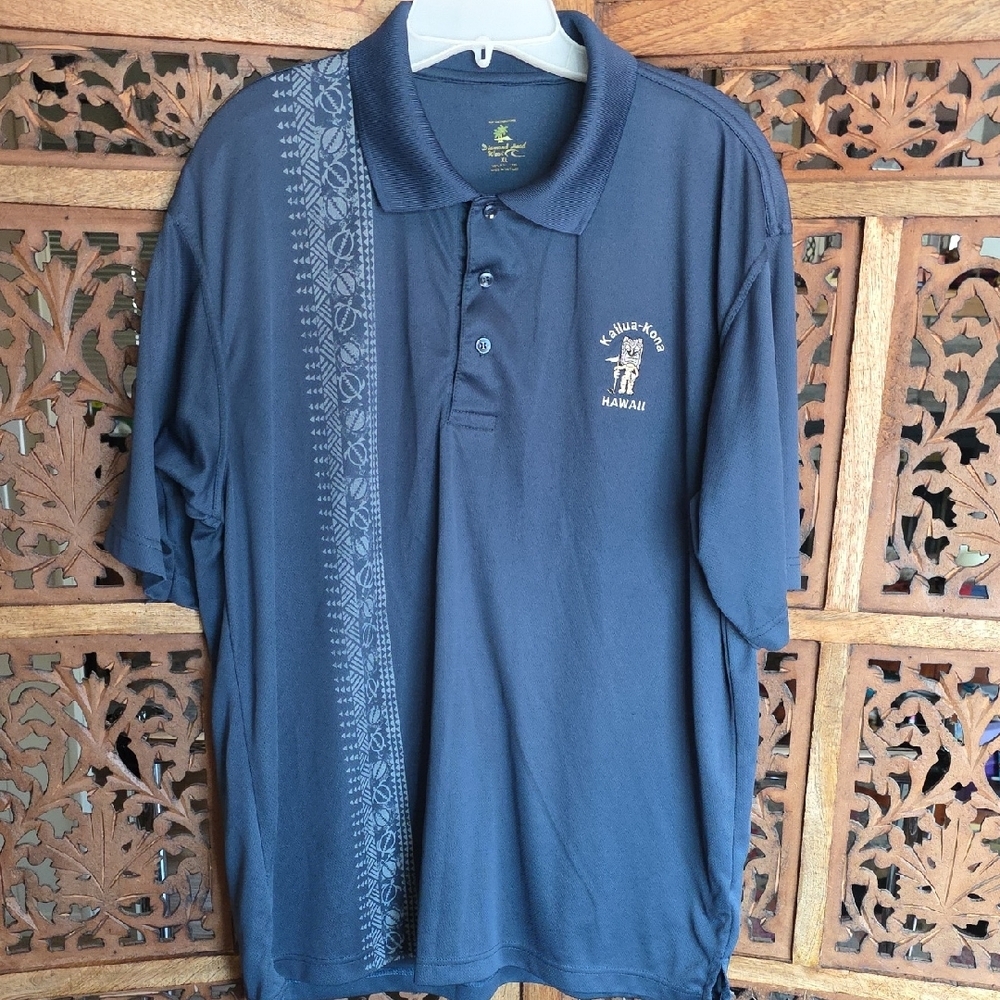 Diamond Head Wear Men's Blue Hawaiian Polo Shirt
